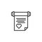 Love invitation scroll line icon