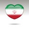 Love IRAN symbol. Heart flag icon