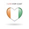 Love Ivory Coast symbol. Flag Heart Glossy icon on a white background