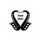 Love jazz logo saxophone vector illustration