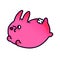 Love jelly bunny. Bunny kisses. Pink Bunny Stickers.