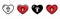 Love with key hole icon set. Heart with keyhole vector icons. Virginity symbol. Dating agency sign icon