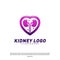 Love Kidney Logo Design Concept. Urology Logo Vector Template