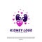 Love Kidney Logo Design Concept. Urology Logo Vector Template