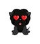 In love, kiss, romantic, relationship, happy, with heart eyes emotions. dog character illustrations in vector. dog Affenpinscher s