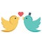 In love, kissing birds Vector Icon editable