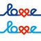 Love knot typography. Heart knot typography. Creative love logotype.