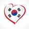 Love Korea emblem with heart in national flag color