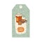 With love label tag with hot tea in cup, lemon and jam jar