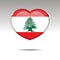 Love LEBANON symbol. Heart flag icon