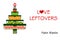 Love leftovers hate waste text, food in tree shape storage containers