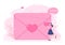 Love Letter Background Flat Illustration for Messages of Fraternity or Friendship in Pink Color Usually Given on Valentine`s Day