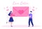 Love Letter Background Flat Illustration for Messages of Fraternity or Friendship in Pink Color Usually Given on Valentine`s Day