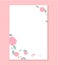 Love letter, Blank template with Rose flower pattern background