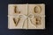 Love letter on brow gift box with paper string ribbon