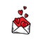 Love letter doodle icon, vector illustration