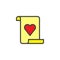 Love letter filled outline icon