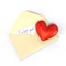 Love letter with a heart.