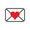 Love letter icon, envelop icons with heart, love email, Valentines day love letter flat icon