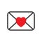 Love letter icon, envelop icons with heart, love email, Valentines day love letter flat icon