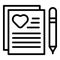 Love letter icon outline vector. Volunteer person