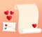 Love Letter Scroll And Envelope Styles With Hearts