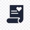 Love letter transparent icon. Love letter symbol design from Wed