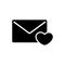 Love Letter, Valentine Message with Heart. Flat Vector Icon illustration. Simple black symbol on white background. Love Letter,