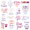 Love lettring vector lovely calligraphy lovable friendship sign to mom dad friend iloveyou on Valentines day beloved