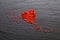 Love life Background Blurred red fake crystal on black stone plate