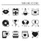 Love line icons set. Happy Valentine day silhouette signs and symbols. Love, couple, relationship, dating, wedding