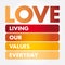 LOVE - Living Our Values Everyday acronym