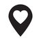 Love location icon concept with heart