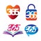 Love lock book contact 365 infinity logo icon design illustration