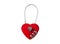 Love locked. Red heart padlock cut out and isolated on white background