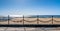 Love locks, beach and ocean in Puerto del Carmen boardwalk, Lanzarote