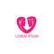 Love logo affection design illustration vector color template