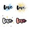 Love logo vector lettering slogan calligraphy set