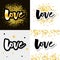 Love logo vector lettering slogan calligraphy set