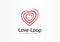 Love loop creative symbol concept. Valentine day, wedding card. Abstract spiral, sex shop business logo idea. Hand drawn