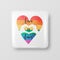 Love is Love. Button Pin Badge for Pride Month Celebrate Concept. Lgbt Rainbow Colored Hand. Transgender, Gays, Lesbians