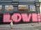 Love Love Love mural by Ben Eine on Ebor Street is 45 metres long and one which the artist has been painting for the past 10 ye