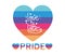 Love is love over lgtbi heart and pride vector design
