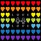 Love is love text. Rainbow heart set. Gay marriage Pride symbol Two contour man sign Seamless Pattern. Lgbt sign symbol. Black bac