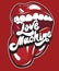 Love machine. Vector hand drawn lettering . T