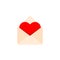 Love mail. Heart in an envelope. Message Valentine`s Day. Valentine icon