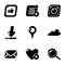 Love mail icons set, simple style