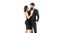 Love makes two one. Couple in love. Bearded man embrace woman in formalwear