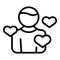 Love man offer icon outline vector. Order contract