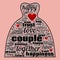 Love Marriage Couples happy Relationships Text Color Hearts Illustration Abstract Background
